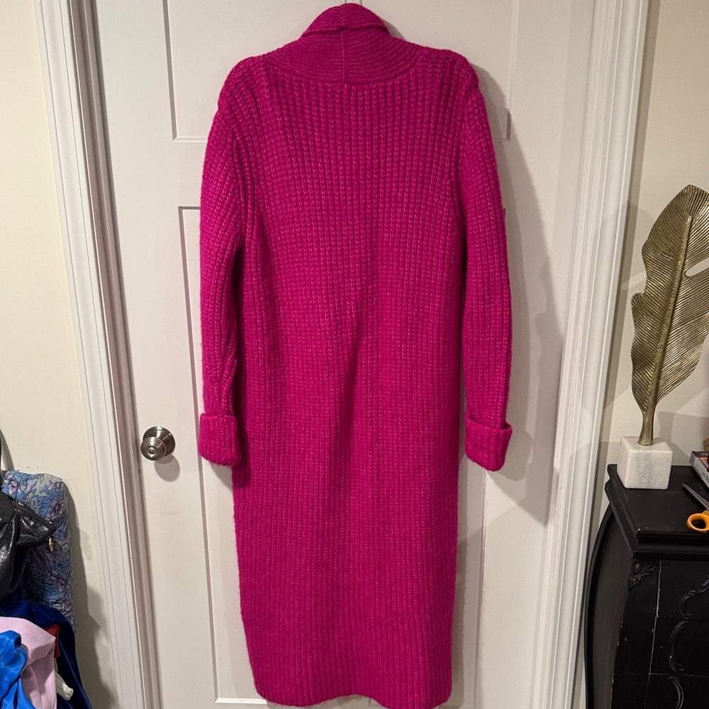 ZARA Women's Pink Long Cardigan Sweater/Coat XS-S - Picture 6 of 6